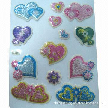 Glitter PVC foam/puffy stickers
